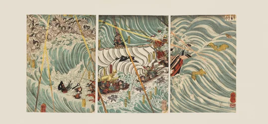 I fantasmi dei Taira attaccano la nave di Yoshitsune