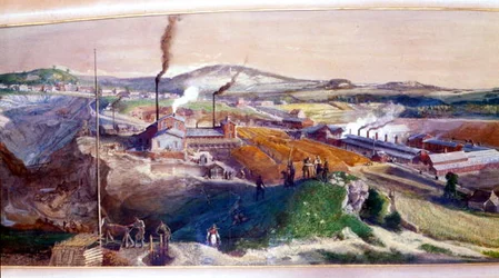 Paesaggio industriale nel bacino carbonifero di Blanzy, Saone-et-Loire
