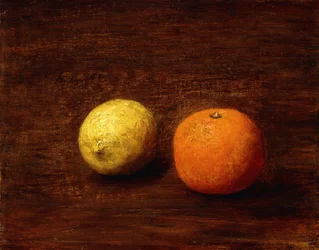 Natura morta, limone e arancia, 1868