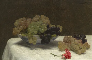 Natura morta con uva e un garofano, c.1880