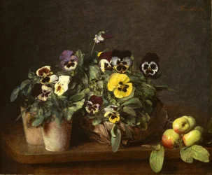 Natura morta con viole del pensiero