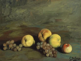 Natura morta (pesca, mele, pera e uva) – XX secolo