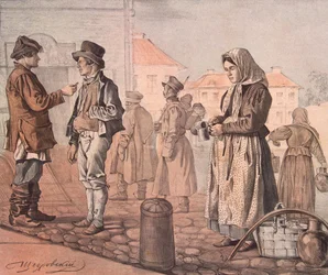 Venditore di latte di strada Dalla serie Questi sono i nostri popoli, 1842