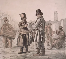 Venditore di Sbiten di strada dalla serie Questi sono i nostri popoli, 1842