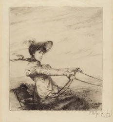 Senza titolo (Donna che guida una carrozza)