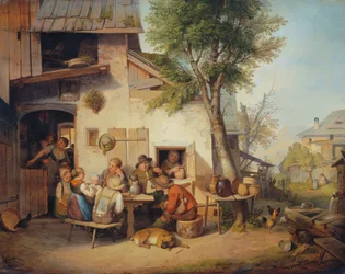 Davanti alla locanda del villaggio