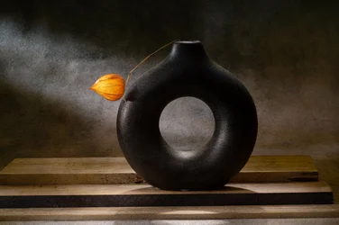 Vaso moderno nel bagliore autunnale