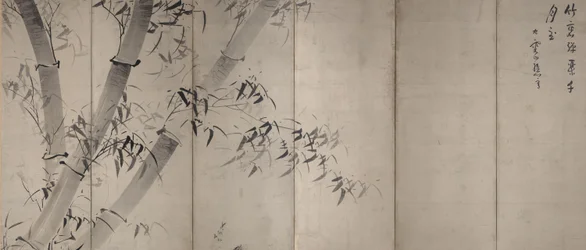 Bambù al chiaro di luna, Schermo pieghevole a sei pannelli, c.1758-60 (inchiostro su carta)