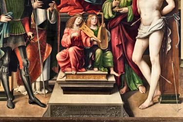 Angeli musicisti, (dettaglio)