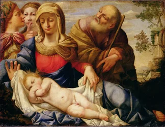 Sacra Famiglia con due figure femminili, metà del XVII secolo