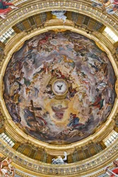 Paradiso che loda Gesù e i pennacchi con Profeti, Evangelisti e Dottori della Chiesa