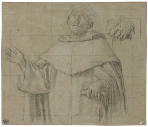 Un santo domenicano, forse San Pietro Martire, mezzo busto, con un libro