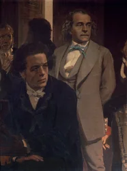 Anton Grigor’evič Rubinštejn (1829-94) e Aleksandr Nikolaevič Serov (1820-71), da Compositori slavi, anni 1890 (dettaglio)