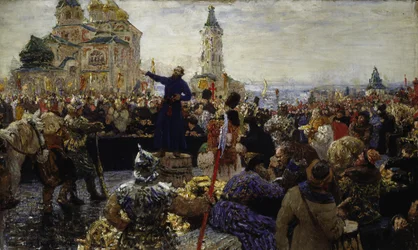 Kouzma Minine chiama il popolo di Nizhny Novgorod nel 1611