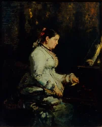 Donna al pianoforte a coda