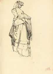 Donna in abito vista da dietro, c. 1872-1875