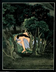 Krishna abbracciato da Radha, ca. 1775
