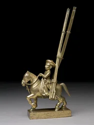 Un guerriero a cavallo con lanciatori di razzi, Indiano, c.1795