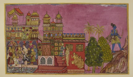 Sugriva è installato come re nel palazzo, e Angada come principe ereditario e successore al trono di Kiskindhā, con Laksmana presente, mentre Rama si ritira sul Monte Prasravana per trascorrere la stagione delle piogge lì