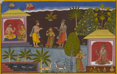 Bharadvāja dà sua figlia a Viśravas, che genera Vaiśravaṇa.