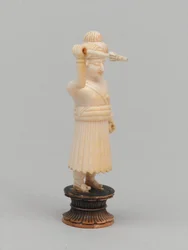 Pedone nero, pezzo degli scacchi, India, circa 1820