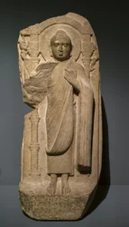 Buddha in piedi. Sud India, Andhra Pradesh, Ghantashala