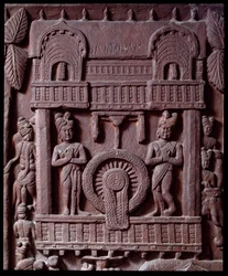 Buddhismo: Ultima visita di Prasenjit al Buddha (dettaglio)