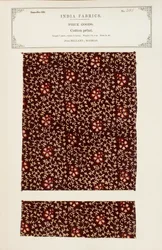 Campione di stampa in cotone da Bellary in Madras, da The Collection of the Textile Manufacturers of India, di John Forbes Watson, pubblicato nel 1866