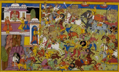 Dhanada ordina agli yakṣa di combattere l
