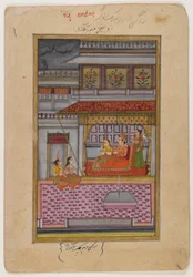Dipaka Raga, pagina da una serie Ragamala dispersa, c.1800