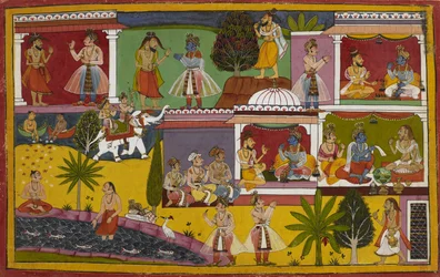 Durvasa e la Morte visitano Rāma, poi Lakṣmaṇa medita presso il Sarayu e viene portato in cielo da Indra.