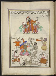 Intrattenitori, 86 disegni rilegati in un volume che raffigurano mestieri e occupazioni in Kashmir, Artigiani al lavoro con i loro strumenti e attrezzature, Di un artista del Kashmir, probabilmente a Srinagar, c.1850-60