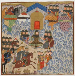 Foglio da uno Shahnama (Libro dei Re) di Firdawsi; Rustam Accampato, possibilmente India, c.1425-50