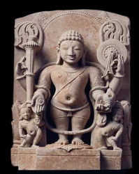 Induismo: rappresentazione di Vishnu - Scultura in gres, Scuola di Mathura, Impero Kushan
