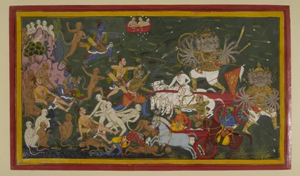 Lakṣmaṇa e Vibhīṣaṇa feriscono Rāvaṇa; Lakṣmaṇa è ferito e Hanumān viene inviato sull