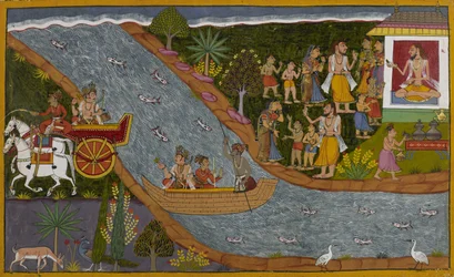 Lakṣmaṇa torna ad Ayodhya con Sumantra, mentre Sītā viene accolto nell