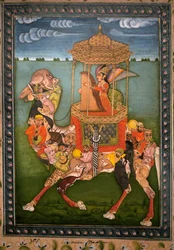 Cammello magico. Miniatura dipinta, circa 1750, arte del Rajasthan e Pahari (India). Museo nazionale della Corea, Seul (Corea del Sud).
