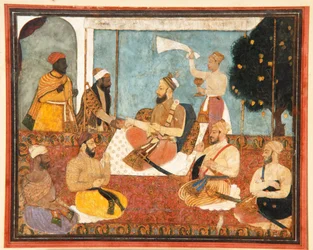 Muhammad Adil Shah sceglie un gioiello, 1650 circa (acquerello opaco e oro su carta)