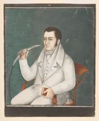 Ritratto di George Potter che fuma un narghilè, 1828 circa (gouache su carta)
