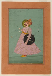 Ritratto del Maharaja Bakhat Singh, inizio XIX secolo (acquerello opaco su carta dorata)