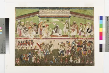 Raghuji Bhonsle II presiede una rassegna militare, c.1790