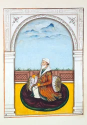 Rajah Dina Nath-Bahadur, dal Regno del Punjab, i suoi Sovrani e Capi, volume I, un volume di 27 studi ad acquerello di un artista indiano non identificato, c.1840