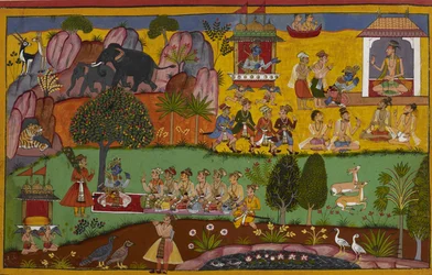 Rāma visita il saggio Agastya nel deserto di Dandaka, che lo invita a fermarsi per la notte.