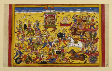 Rāvaṇa combatte i Nivātakavaca per un anno, finché Brahmā non interviene e i due si riappacificano.