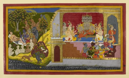 Rāvaṇa comanda il risveglio di Kumbhakarṇa; Rāma e i leader tendono a Lakṣmaṇa