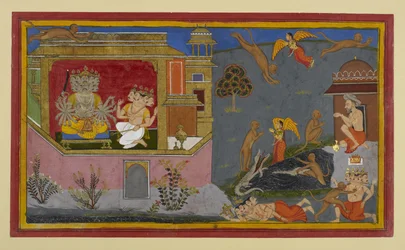 Rāvaṇa vede il viaggio di Hanumān; gli ostacoli di Brahmā non riescono a fermarlo.