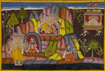Rāvaṇa cattura Vedavatī, che lo maledice e giura di provocare la sua caduta come Sītā.