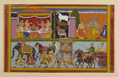 Rāvaṇa visita Nikumbhila dove Meghanāda compie sacrifici per il potere dell