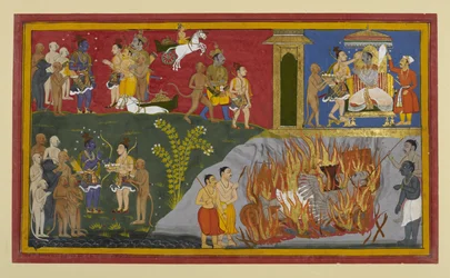 Vengono celebrati i riti funebri di Rāvaṇa; Vibhīṣaṇa viene incoronato re da Lakṣmaṇa.