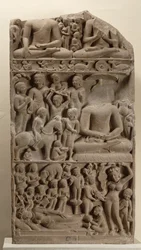 Scene dalla vita del Buddha, Sarnath, Uttar Pradesh